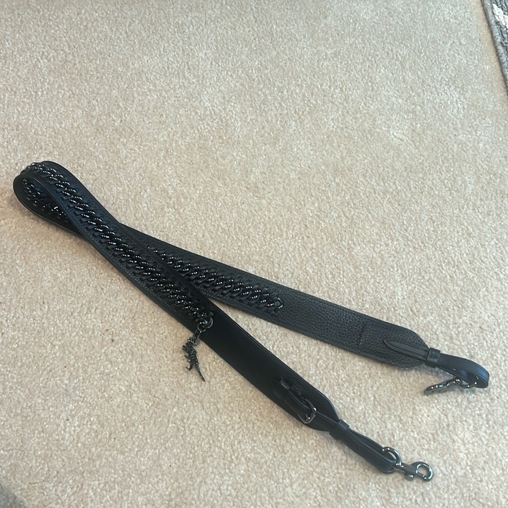 Coach handbag strap with gunmetal